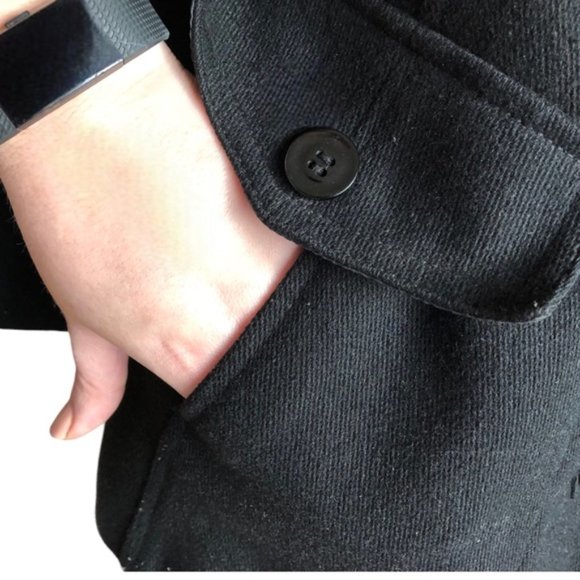 Vintage Le Chateau Button Up 90s Coat XL Black Wool Blend - Picture 10 of 16